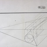 Old drawing - study of geometry - Ecole Royale Polytechnique 1824