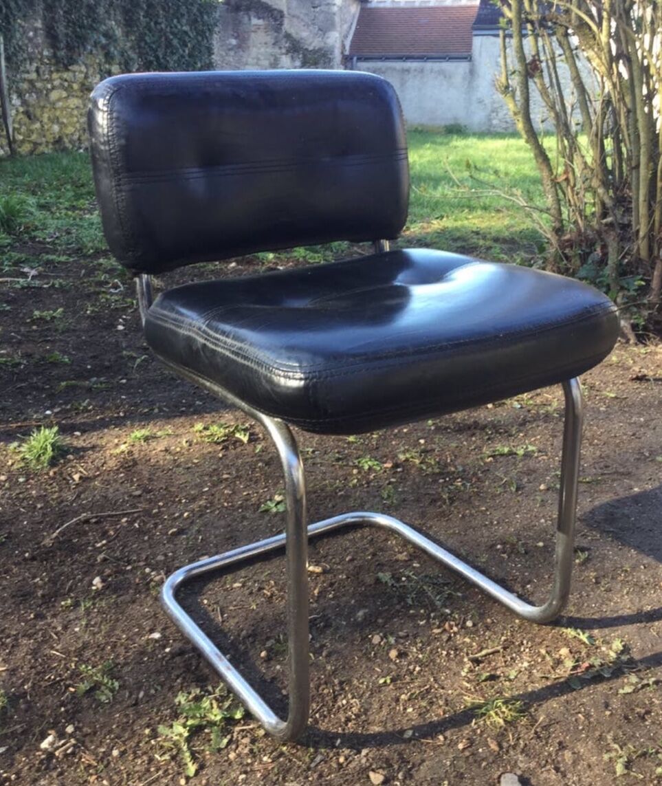 Pair of vintage armchairs 70 black