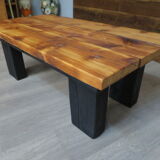 Brutalist solid wood coffee table