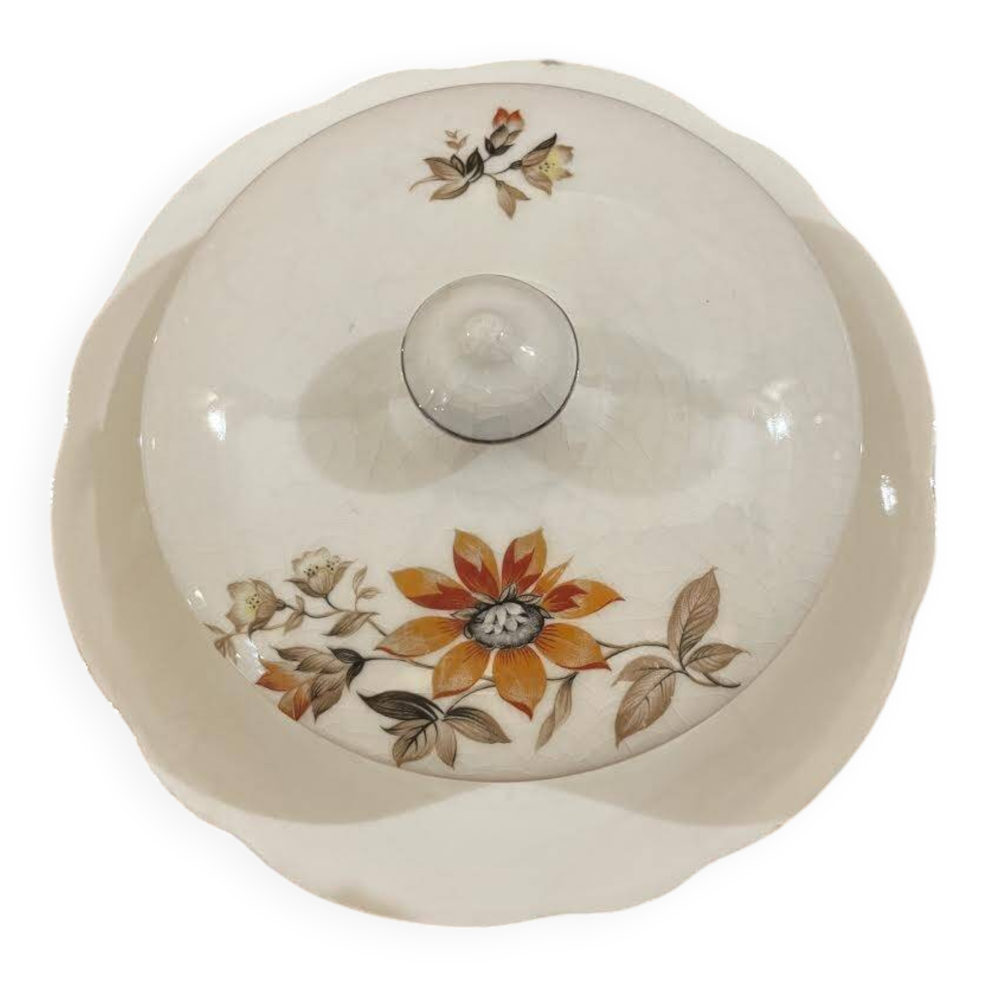 Bohemian porcelain butter dish