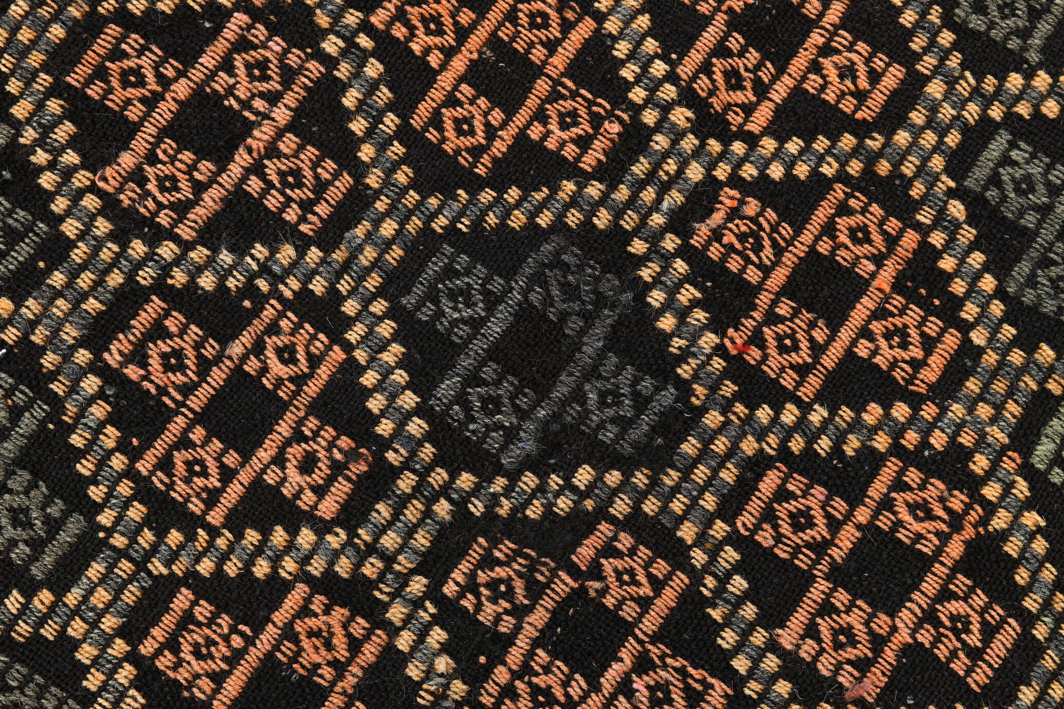 6x9 Pale Red & Yellow Geoemtric Kilim Rug, Handwoven Wool Antique Carpet