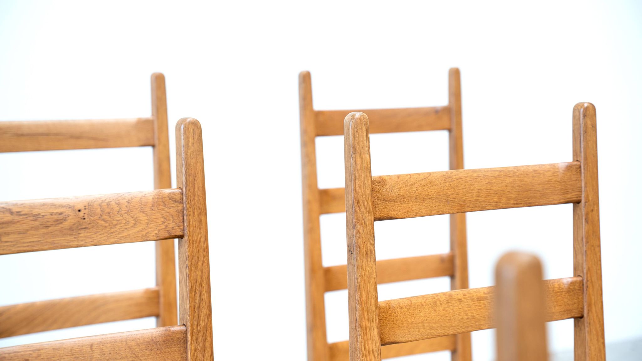 Set of six high back French dining chairs