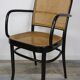 Fauteuil 811 design Josef Hoffmann en bois courbé noir et cannage