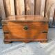Antique camphor chest made of camphor wood and brass
