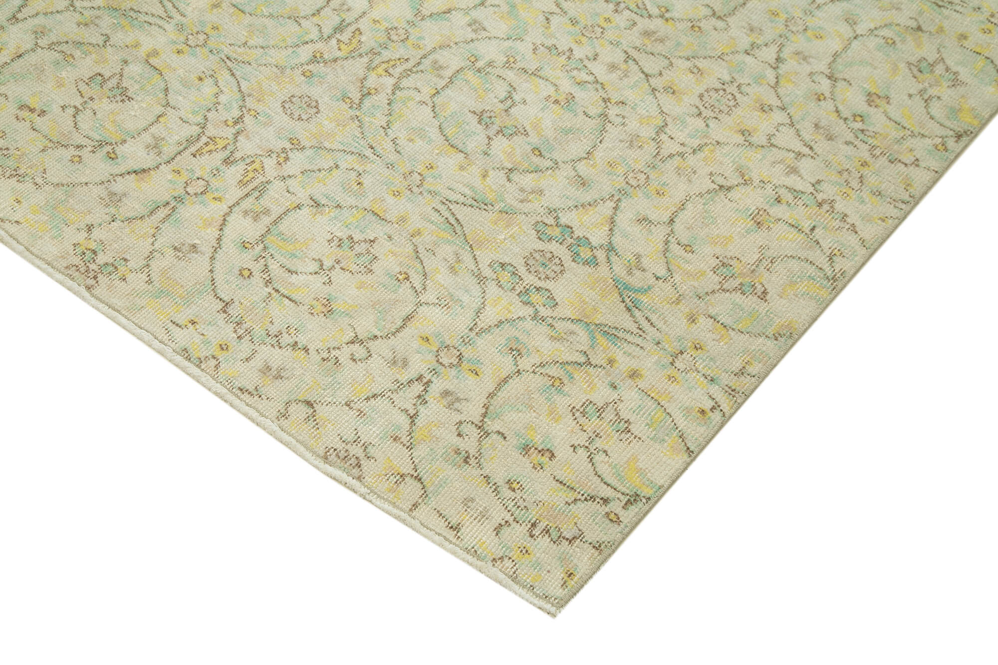 Hand-knotted turkish beige rug 206 cm x 284 cm