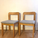 Pair of chairs in beech 60s / 70s
