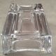 Large ashtray in solid crystal modernist design monogram "sa" art