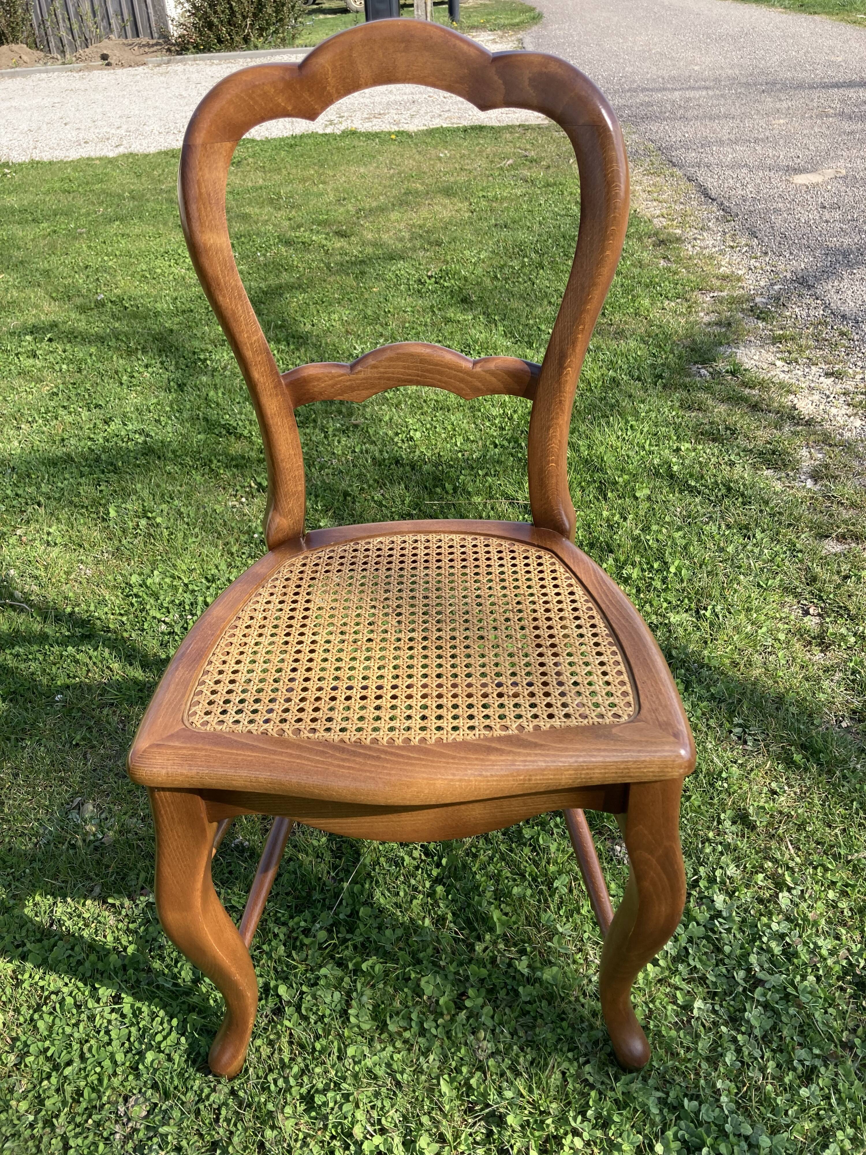 6 chaises Louis Philippe cannées
