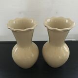 Pair of corrugated neck vases