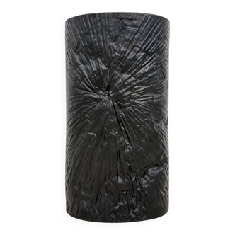 Martin Freyer Rosenthal Studio-Line bisque black porcelain op-art relief vase, 1970s