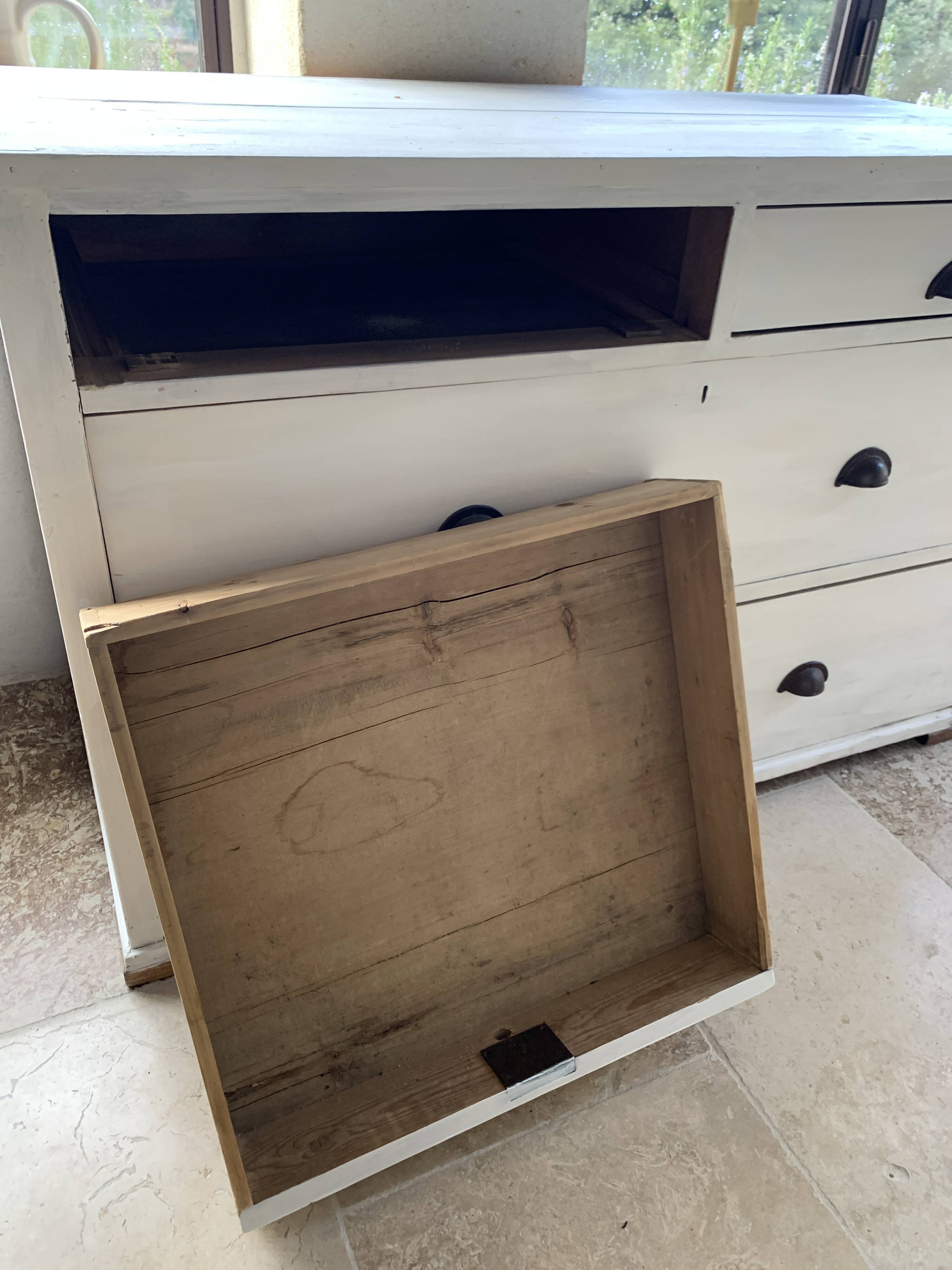 Charming old country sideboard painted in lime white