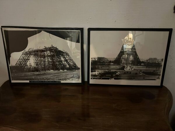 Deux photos de la Tour Eiffel en construction