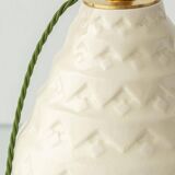 Art Deco pineapple table lamp by Charles Catteau with new Ikat silk shade, 1920s.