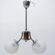 Suspension art déco chromé et bois, vers les années 1930