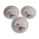 Set de 3 assiettes à dessert en faïence de Longwy  modèle Véronique diam 21 cm