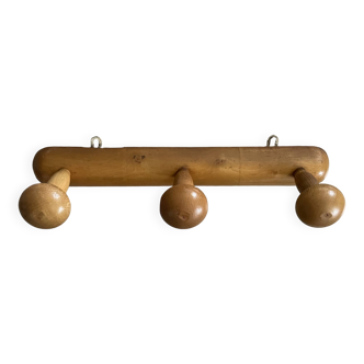 Wooden wall coat rack
