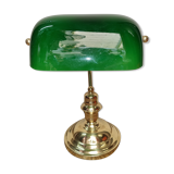 Green opaline banker lamp