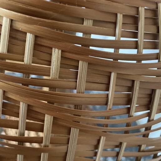 XXL mushroom lamp in woven rattan from the 70s