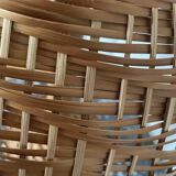 XXL mushroom lamp in woven rattan from the 70s