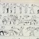 Antique engraving 1898, Fencing, combat, sport, sword • Lithograph, original illustration