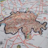 Beautiful poster map of Switzerland 1937
