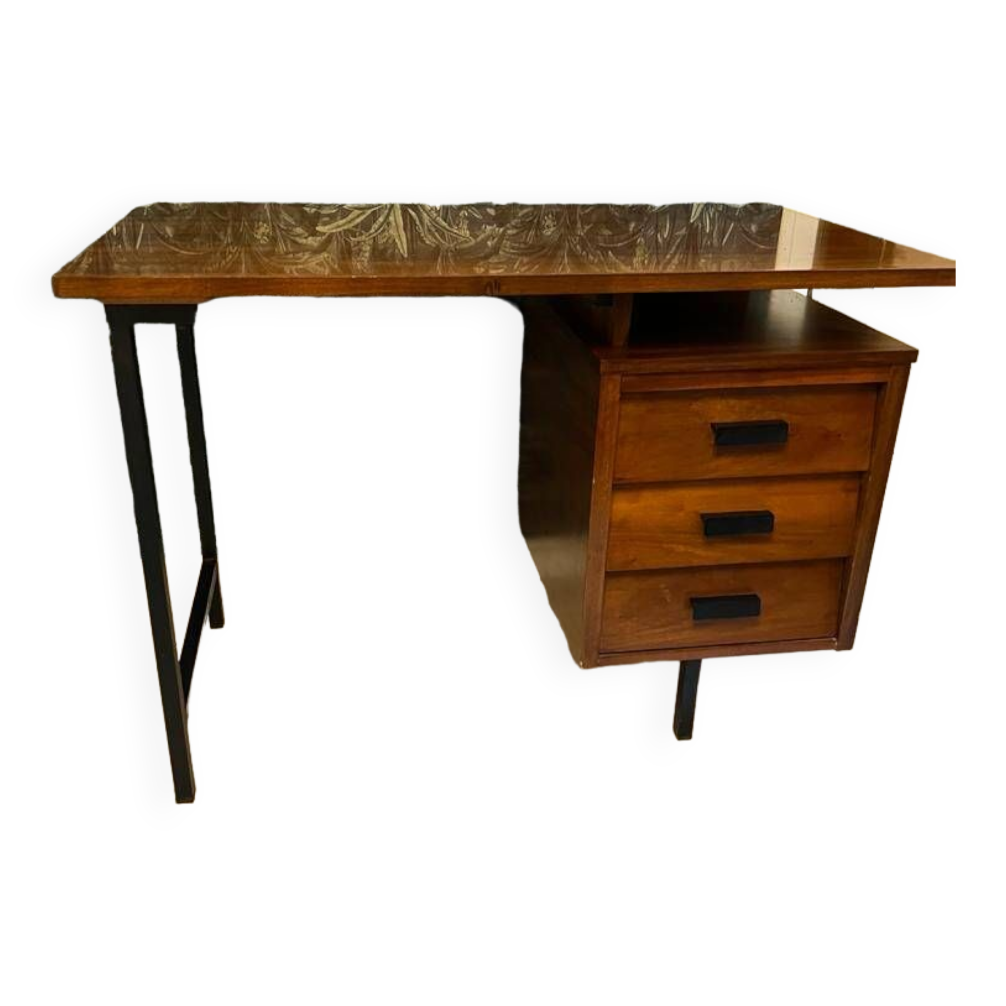 Pierre Paulin CM 172 desk in oak and metal from the 1950s