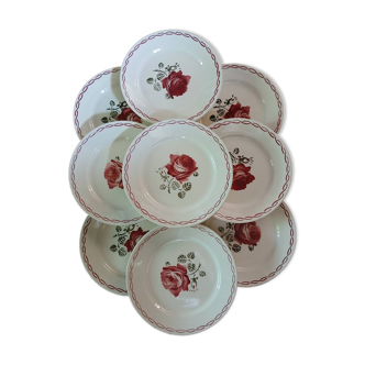 9 Badonviller dessert plates