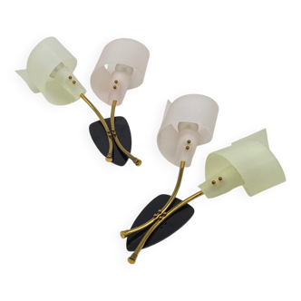 Paire d’appliques vintage Maison Arlus France design