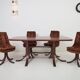4 chaises en velours marron, 1970