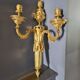 Pair of gilded bronze wall lamps Louis XVI style nineteenth era