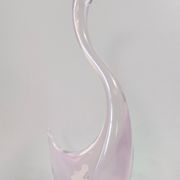 Pink Sommerso Murano glass swan by Elio Raffaeli, Italy