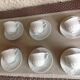 Six tasses et sous tasses en porcelaine blanche de Couleuvre des années 60-70