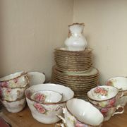 Allertone English porcelain tea service with gateau service