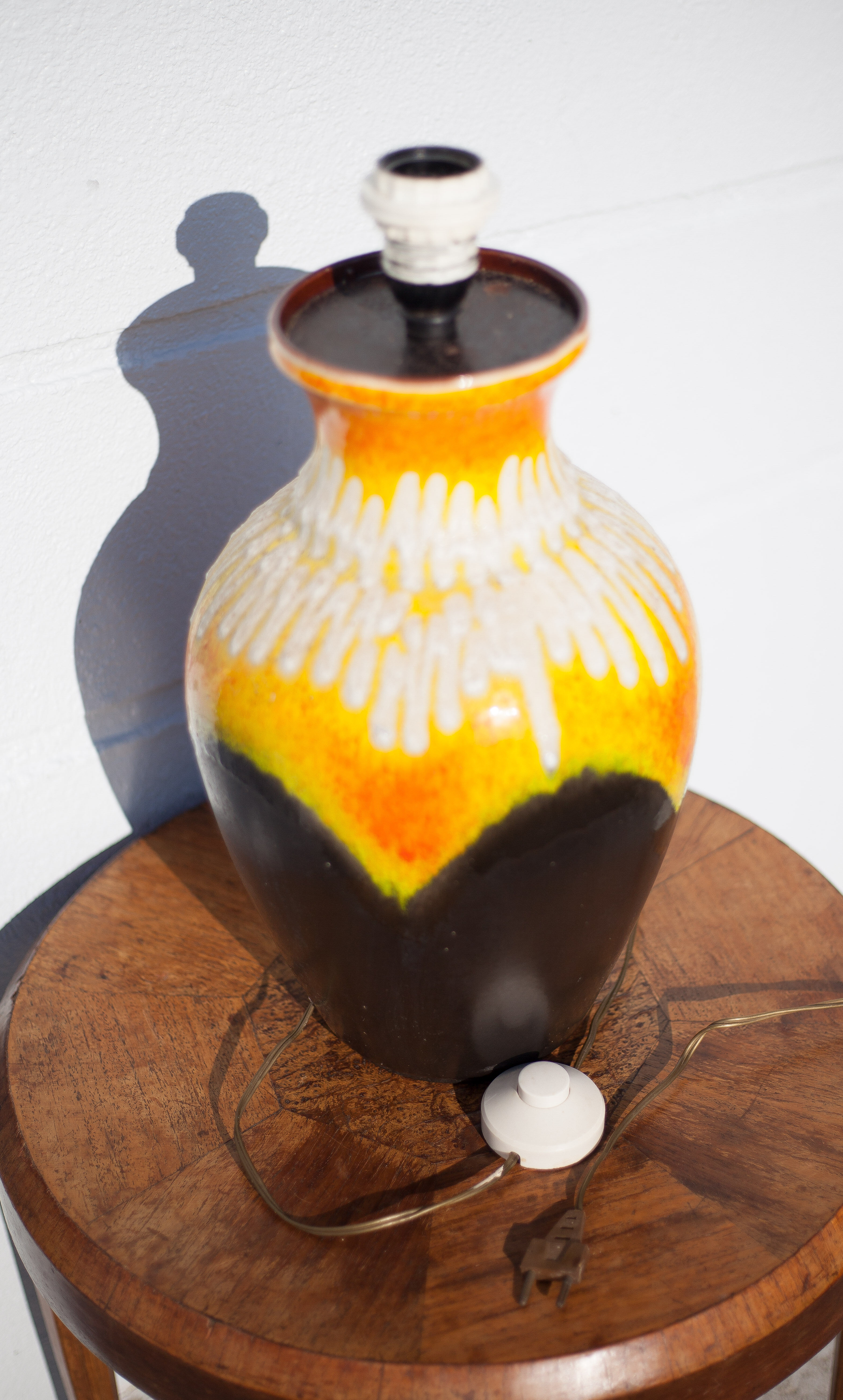 Vintage lamp stand, west Germany bay 6640 ceramic lamp foot, lamp base, pottery