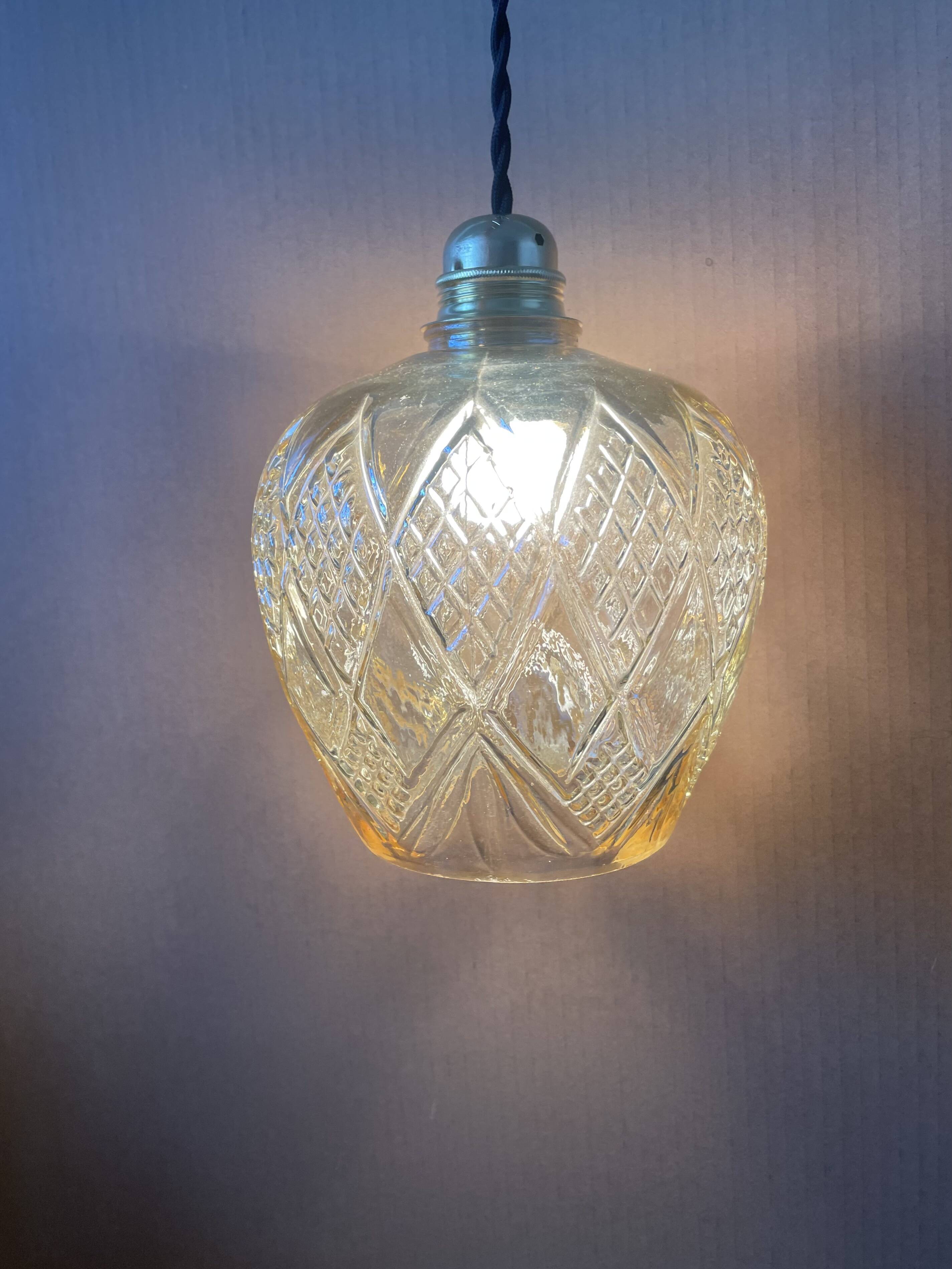 70s glass pendant light