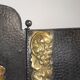 Art Deco screen in steel with brass details, 1930s.