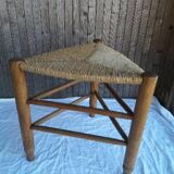 Lot 3 old tripod stool mulched seat and oak structure