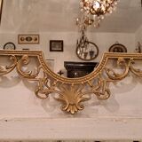 Console and its mirror in bronze and marble