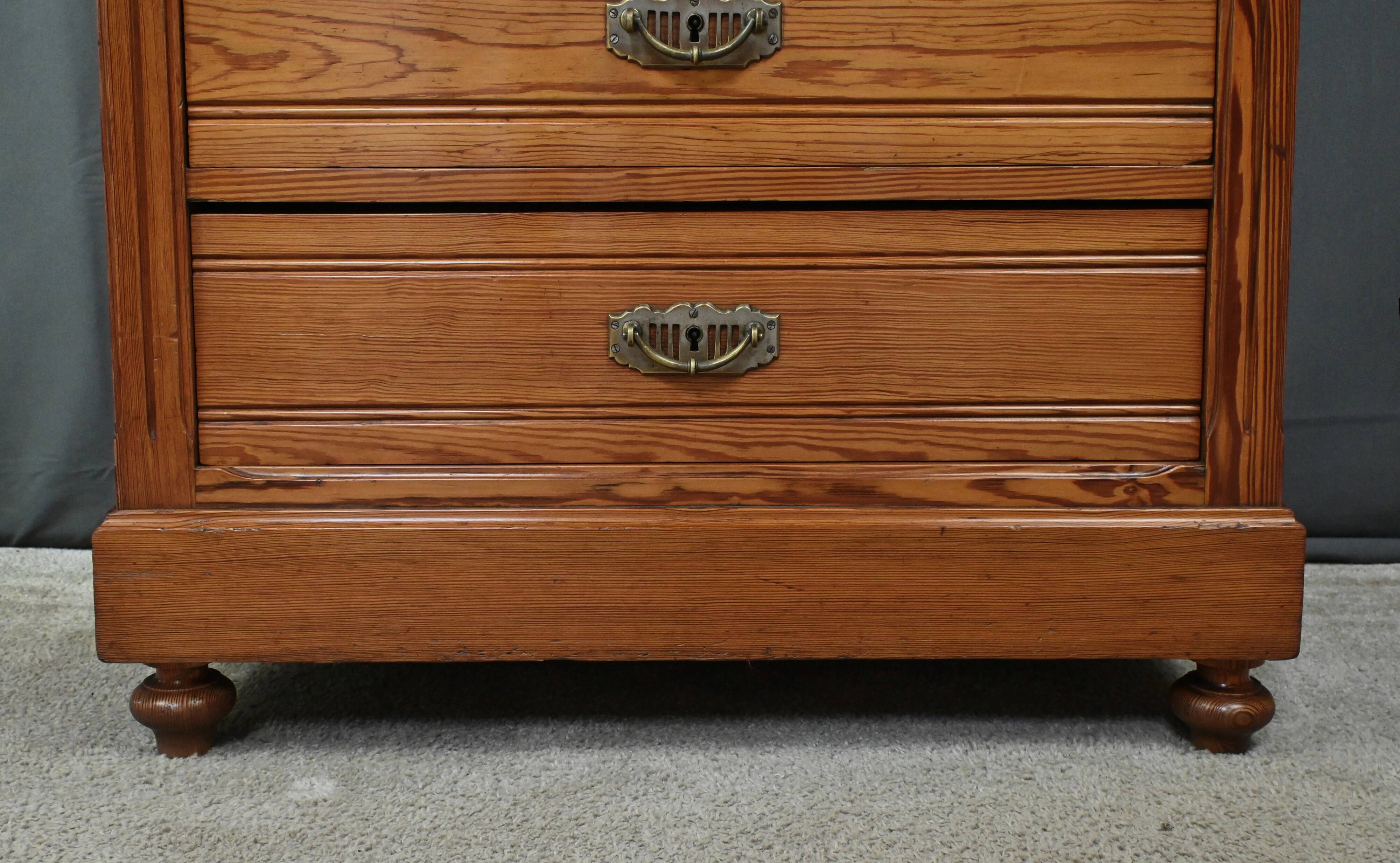 Pitch pine weekly planner, Art Nouveau period – Early 20th century