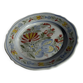 Antique decorative plate IB Quimper with polychrome floral decoration D24