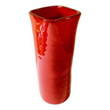 Large red glazed ceramic vase