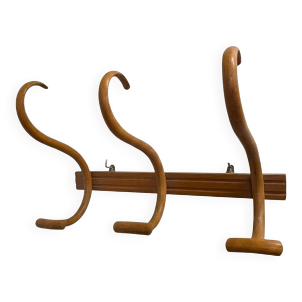Porte manteau en bois courbé 3 patères, années 1920