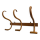 Curved wooden coat rack with 3 hooks, 1920s.