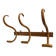 Curved wooden coat rack with 3 hooks, 1920s.