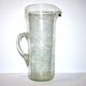 Grand pichet à orangeade punch vintage en verre bullé de biot vert clair 33.5cm