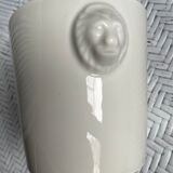 White porcelain pot cover limoges lion's head