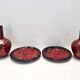 Vases en verre de Murano noir et rouge de Vincenzo Nason avec verre aventurine bronze