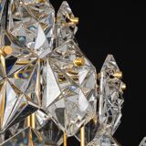 Chandelier, brass and crystal glass by Kinkeldey, Germany, 1970s.