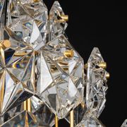 Chandelier, brass and crystal glass by Kinkeldey, Germany, 1970s.