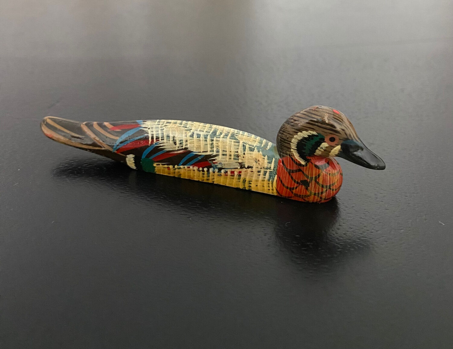 6 porte-couteaux forme canard bois laqué